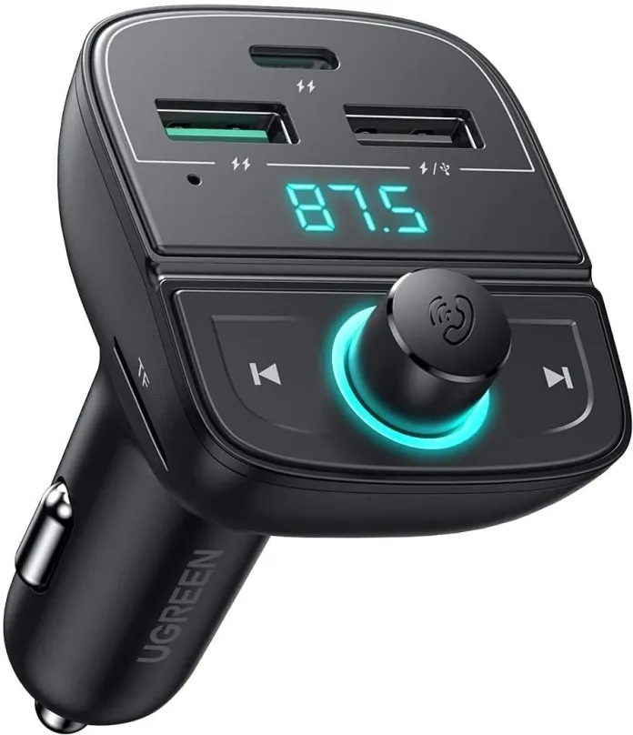 FM Transmitter UGREEN Bluetooth Car Charger 5.0 (PD, QC3.0, USB Flash Drive, TF), do auta