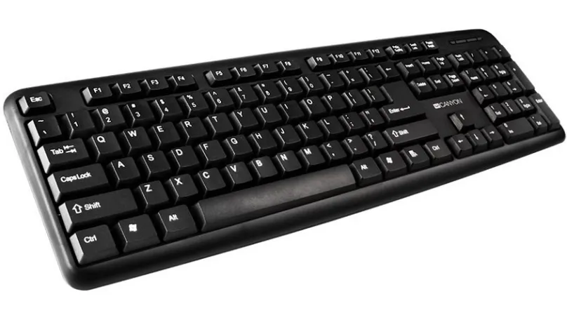 CANYON klasická USB klávesnica CZ/SK, umývateľná, čierna