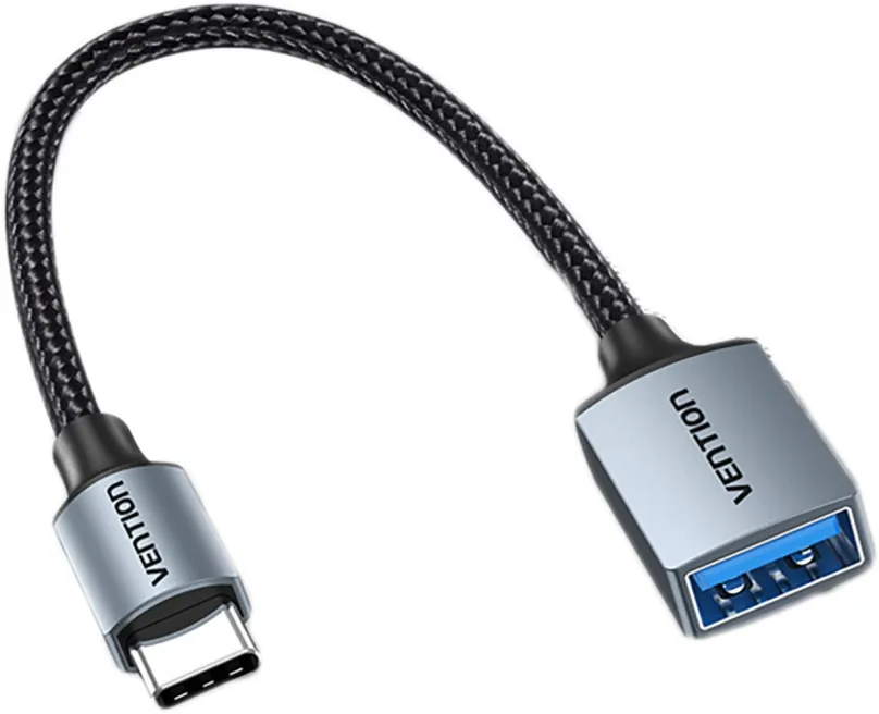 Redukcia Vention USB-C na USB-A (F) 3.0 OTG Cable 0.15M Gray Aluminum Alloy Type