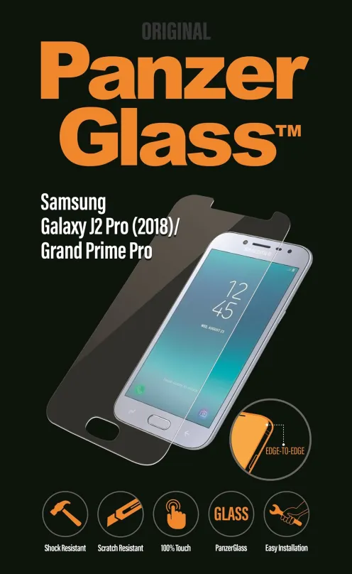 Ochranné sklo PanzerGlass Edge-to-Edge Samsung Galaxy J2 Pro (2018) číre