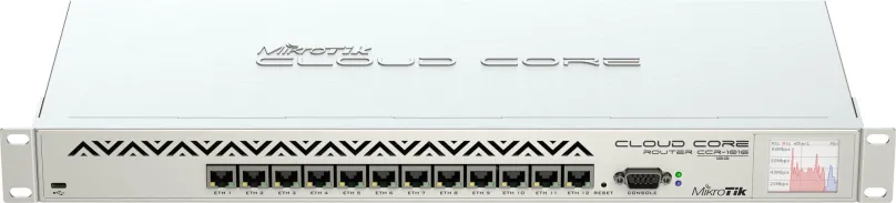 Routerboard Mikrotik CCR1016-12G, 2048 MB RAM, CPU 1200 MHz, 12 x LAN 1000 Mb/s, 1 x USB,
