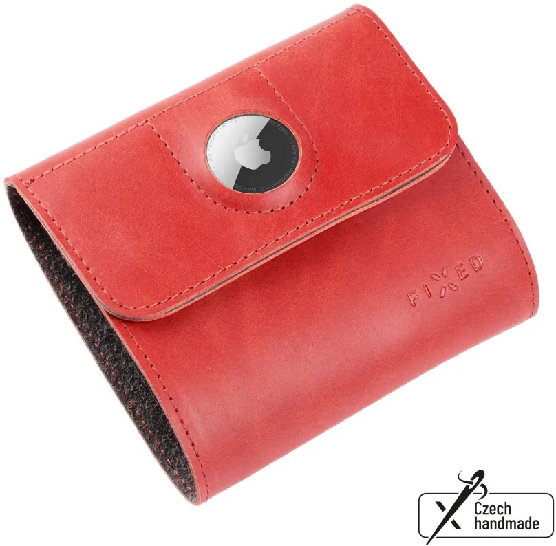 Peňaženka FIXED Classic Wallet for AirTag z pravej hovädzej kože červená