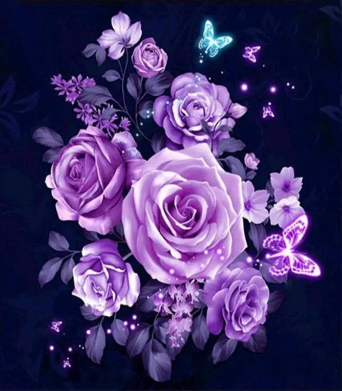 Diamantové maľovanie Gaira Ruže s motýľmi D0169