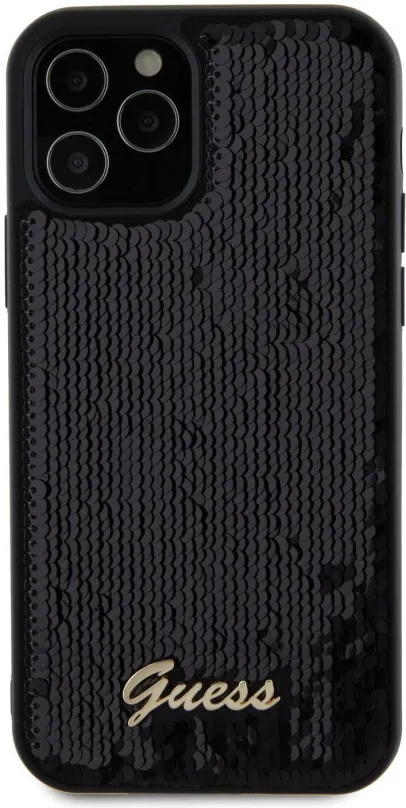 Kryt pre mobil Guess Sequin Script Logo Zadný Kryt pre iPhone 12/12 Pro Black