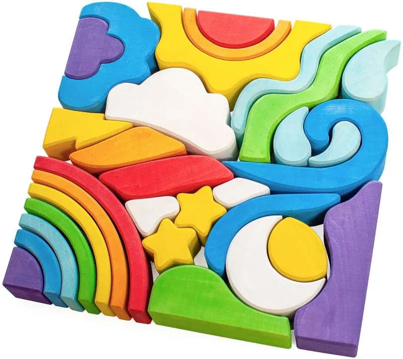 Vzdelávacia sada Ulanik Drevená hračka Montessori Mozaika Sky