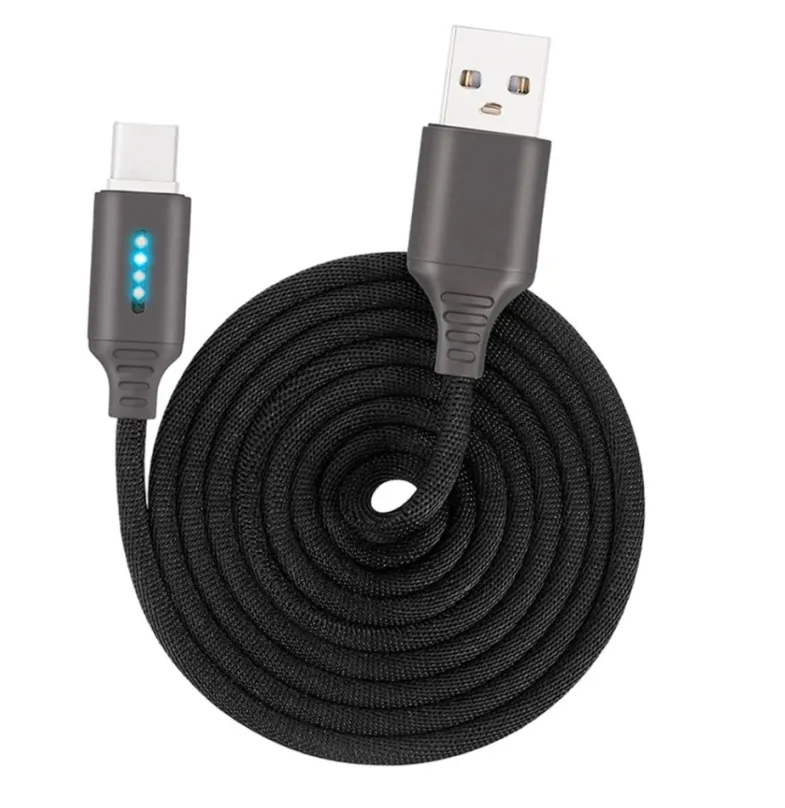 Dátový dabel Type-C (USB-C) <-> USB 2.0 Cable 2,4A Gray, LED indikátor, 1m