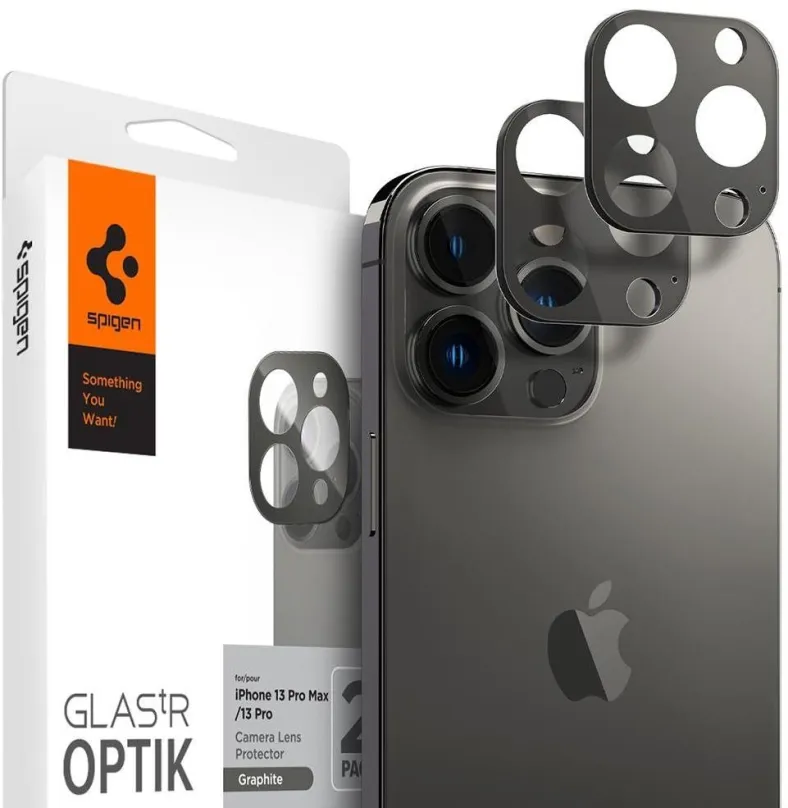 Ochranné sklo na objektív Spigen tR Optik 2 Pack Graphite iPhone 13 Pro/13 Pro Max