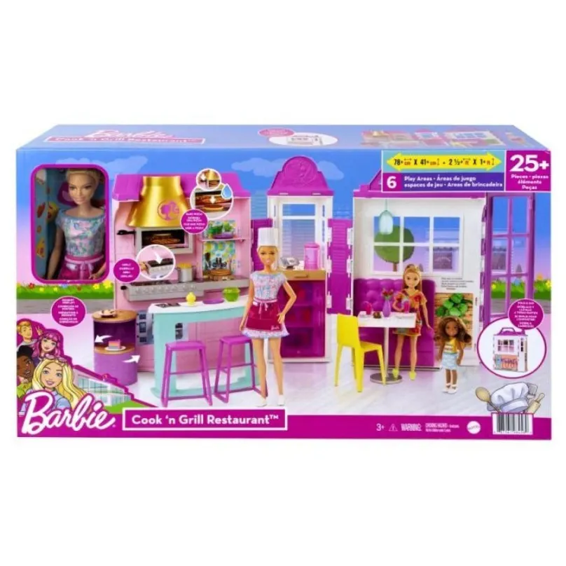 Mattel Barbie Reštaurácia s bábikou, herný set, HBB91