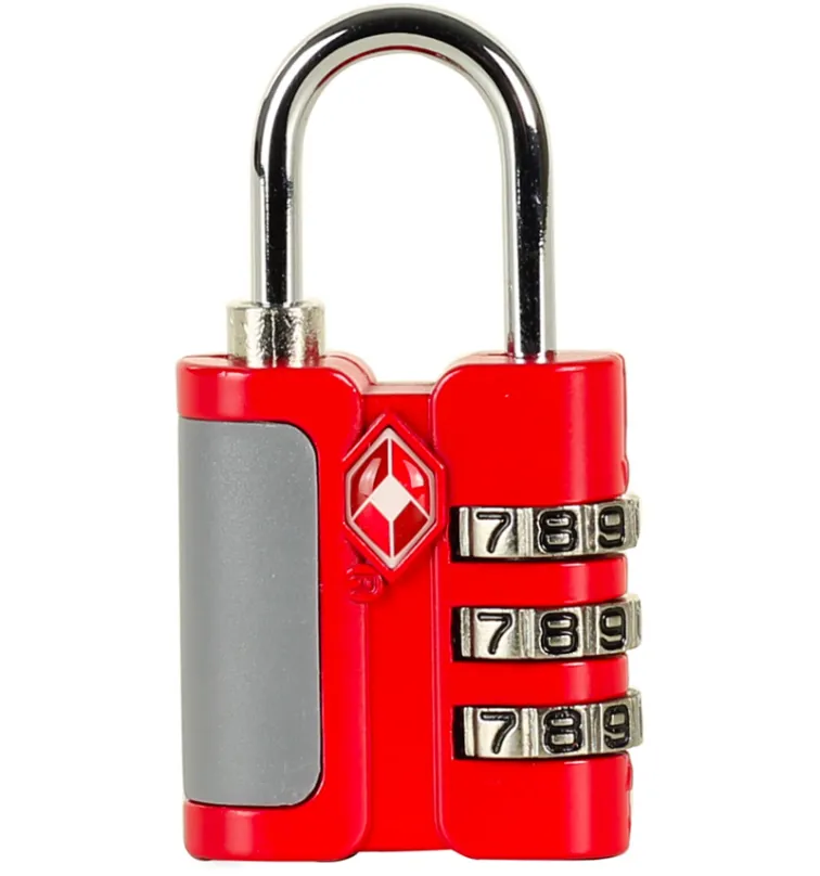 Bezpečnostný TSA kódový zámok na batožinu ROCK TA-0005 - červená