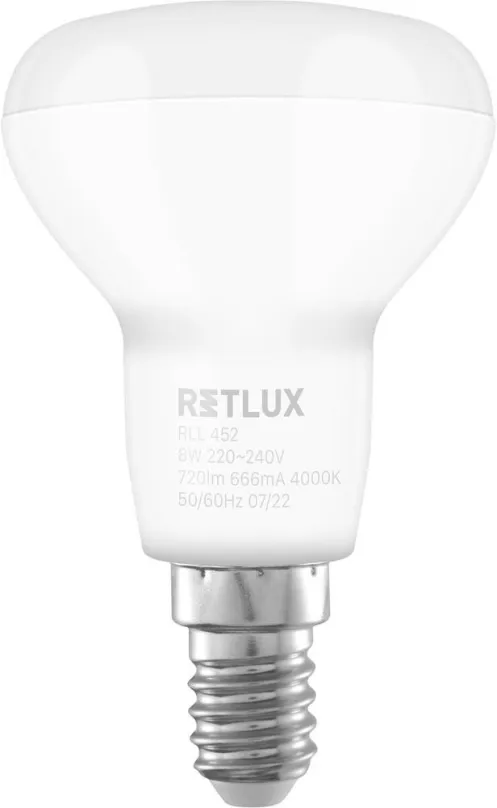 LED žiarovka RETLUX RLL 452 R50 E14 Spot 8W CW