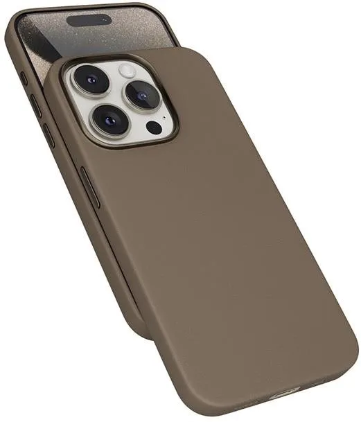 Kryt na mobil Epico Mag+ kožený kryt iPhone 15 Pro - pieskový