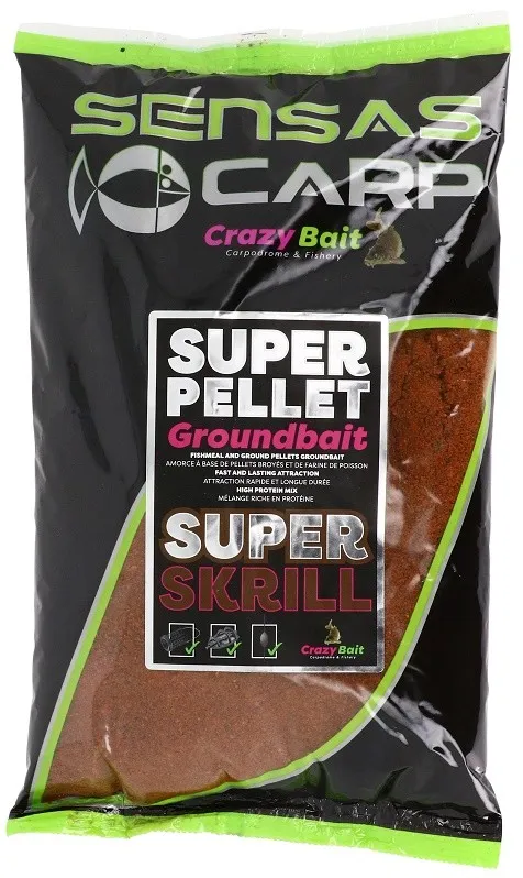 Sensas Vnadiaca zmes Super Pellet Groundbait Super Krill 1kg