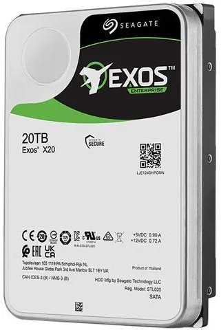 Pevný disk Seagate Exos X20 20TB SATA, 3.5", SATA III, maximálna rýchlosť prenosu 285