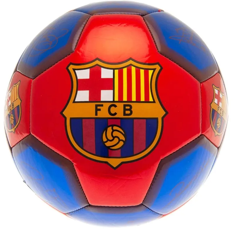 Futbalová lopta Ouky FC Barcelona, podpisy, modro-červená, veľ. 5