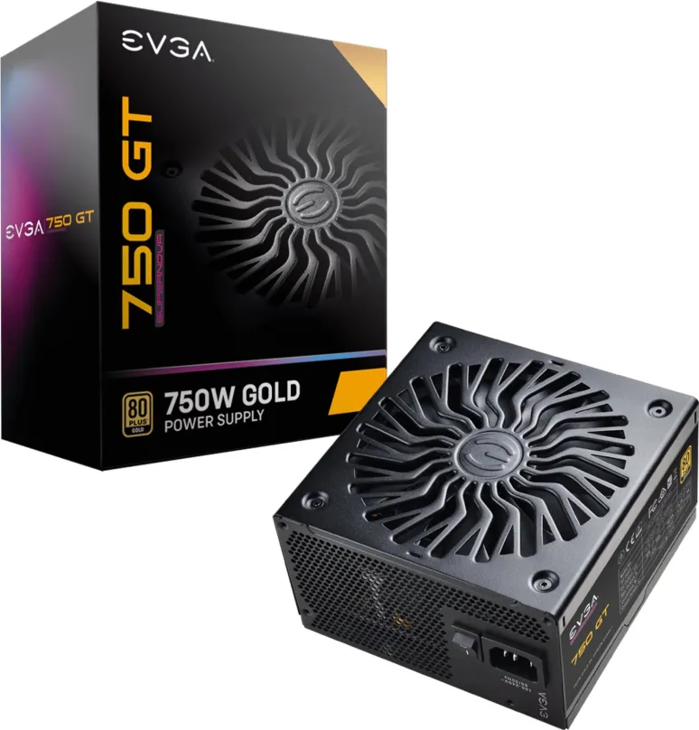 Počítačový zdroj EVGA SuperNOVA 750 GT, 750 W, ATX, 80 PLUS Gold, účinnosť 92%, 4 ks PCIe