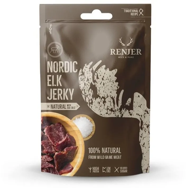 Sušené mäso Renjer Traditional Nordic Elk (Losi) Jerky Sea Salt 25 g
