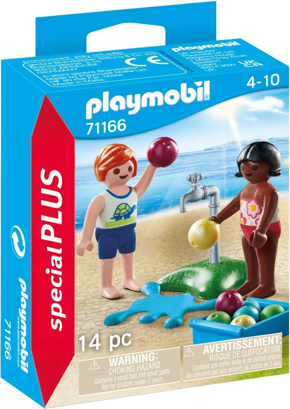 Set figúrok a príslušenstva Playmobil 71166 Deti s vodnými balónmi