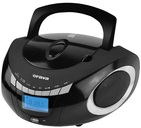 Rádio Orava RCD-814, klasické, prenosné, FM tuner, podpora MP3 a WMA, výkon 4 W, vstup USB