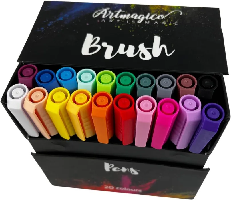 Popisovač Artmagico Brush pens 20 ks základných farieb