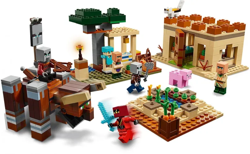 LEGO stavebnica LEGO Minecraft 21160 Útok Illagerov, pre deti, vhodné od 8 rokov, rad LEGO
