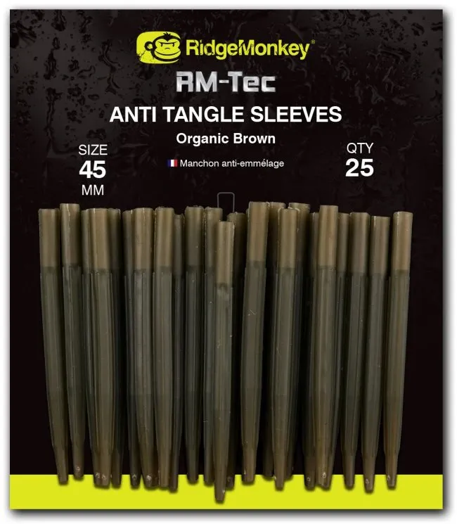 RidgeMonkey Prevlek Connexion Anti Tangle Sleeves Organic Brown Long 25ks