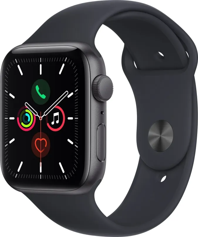 Chytré hodinky Apple Watch SE 44mm Vesmírne šedý hliník s temne atramentovým športovým remienkom