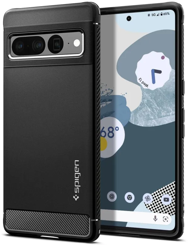 Kryt na mobil Spigen Rugged Armor Black Google Pixel 7 Pro, pre Google Pixel 7 Pro, materi