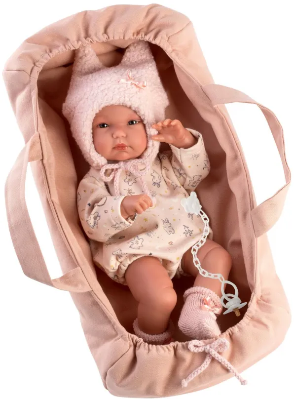 Bábika Llorens 63572 New Born Dievčatko - realistická bábika bábätko s celovinylovým telom - 35 cm