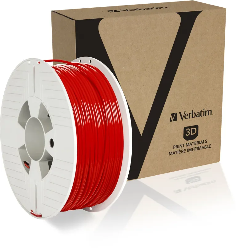 Filament Verbatim PET-G 2.85mm 1kg červená, materiál PETG, priemer 2,85 mm s toleranciou 0