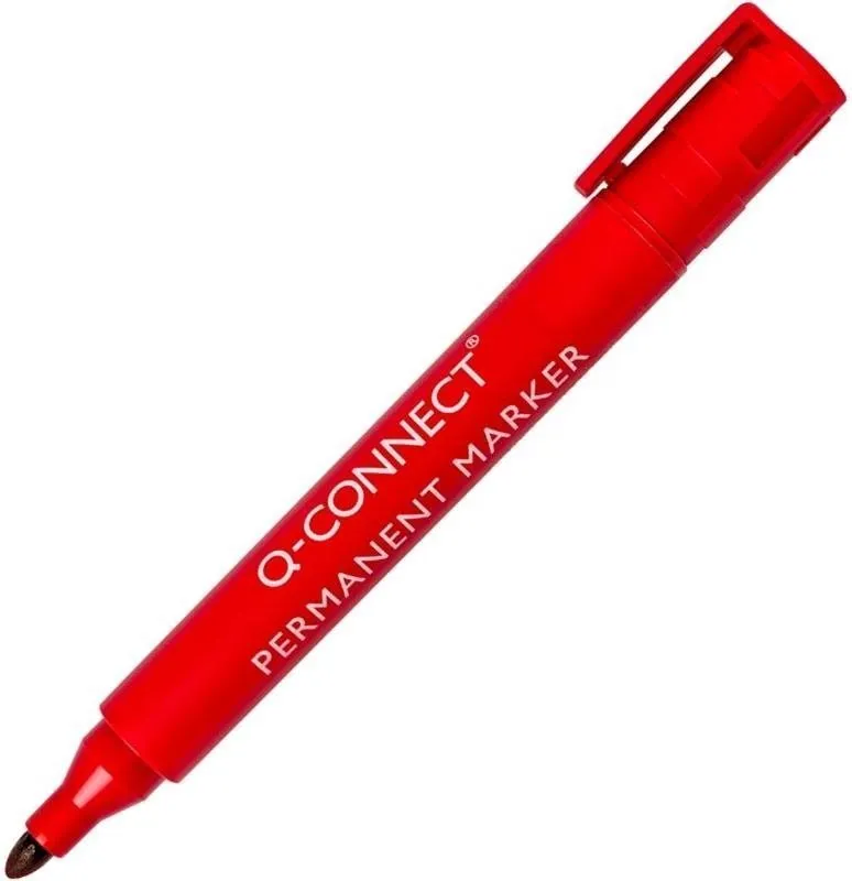 Popisovač Q-CONNECT PM-R 1,5-3 mm, červený, červená farba, okrúhly hrot, šírka stopy 1,5 m
