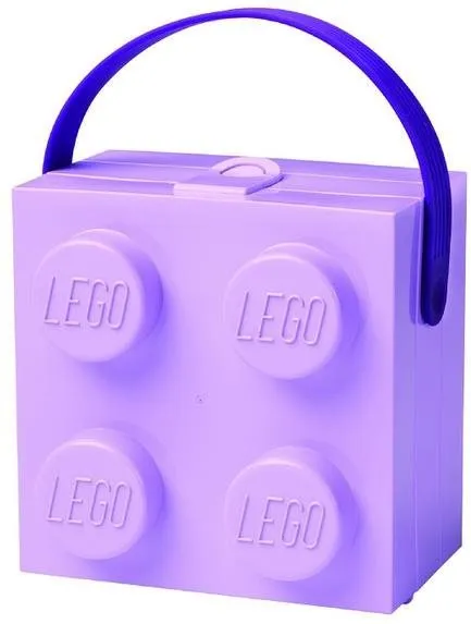 Desiatový box LEGO box s rukoväťou - fialová