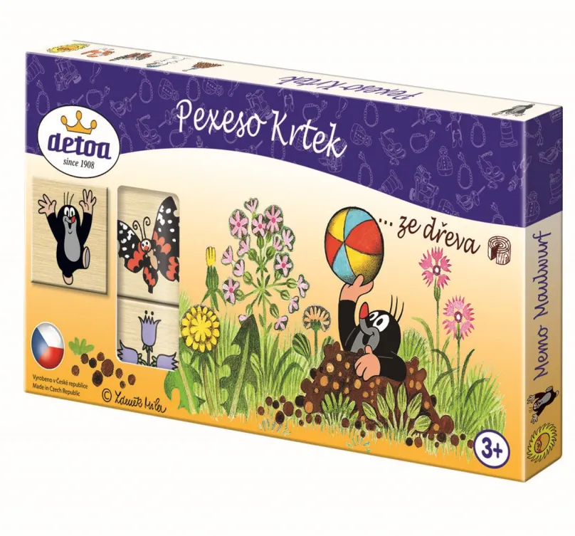 Pexeso Detoa Pexeso Krtko, vhodné pre deti od 3 rokov, hra na 15 min, ľahká obtiažnosť, té