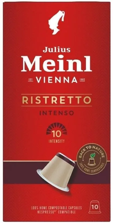 Kávové kapsule Julius Meinl Nespresso kompostovateľné kapsule Ristretto Intenso (10x 5.6 g / box)
