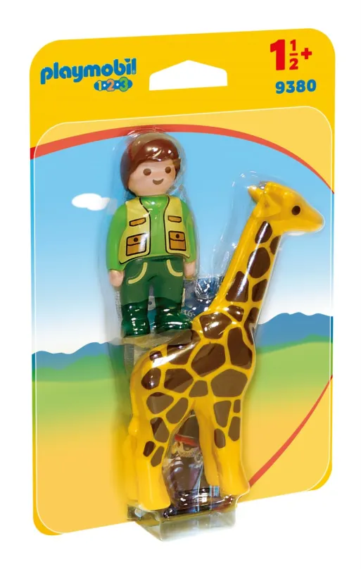 PLAYMOBIL® 1.2.3 9380 Ošetrovateľ zvierat so žirafou