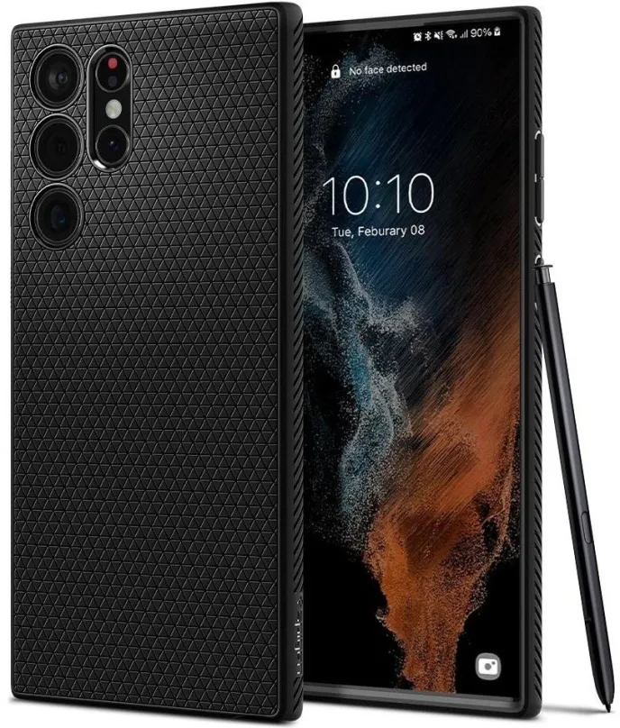Kryt na mobil Spigen Liquid Air Matte Black Samsung Galaxy S22 Ultra 5G, pre Samsung Galax