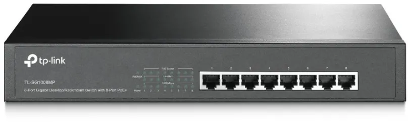 Switch TP-Link TL-SG1008MP, 8x RJ-45, Power over Ethernet (PoE), rozmery 44 x 294 x 180 mm