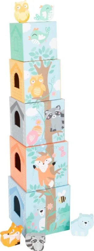 Skladacia veža Small Foot Skladacia veža pastelová so zvieratkami
