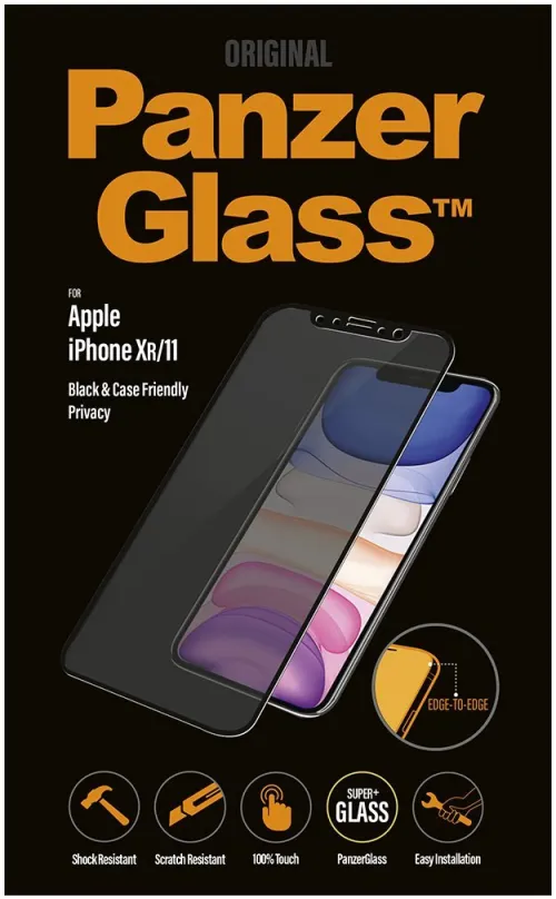 Ochranné sklo PanzerGlass Edge-to-Edge Privacy pre Apple iPhone XR / 11 čierne
