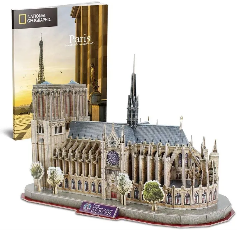 3D puzzle Cubicfun 3D puzzle National Geographic: Katedrála Notre-Dame 128 dielikov