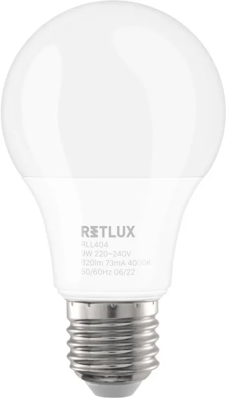 LED žiarovka RETLUX RLL 404 A60 E27 bulb 9W CW