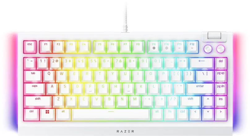 Herná klávesnica Razer BlackWidow V4 75% - White Ed. - US Layout