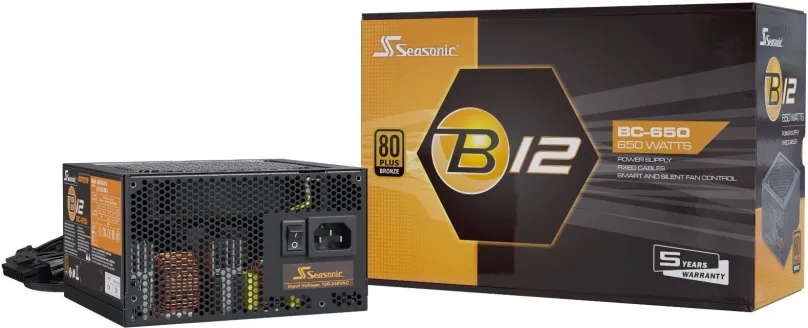 Počítačový zdroj Seasonic B12 BC-650 Bronz, 650W, ATX, 80 PLUS Bronz, účinnosť 82%, 4 ks