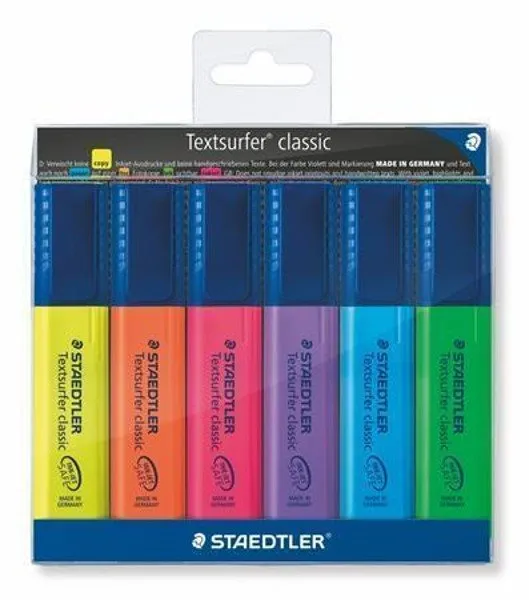 Zvýrazňovač STAEDTLER Textsurfer classic 364, 6ks, pre domáce aj kancelárske použitie, sko