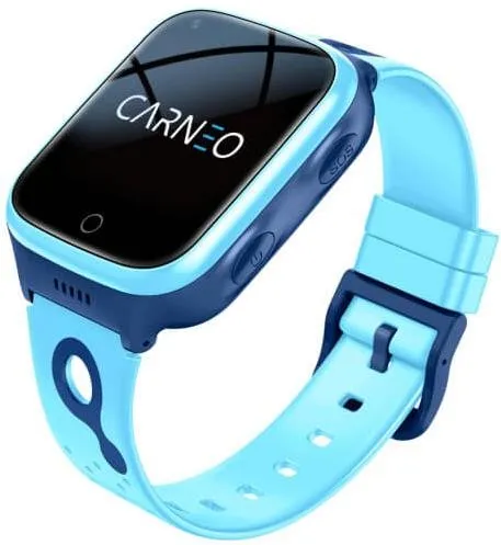 Chytré hodinky CARNEO GuardKid+ 4G Platinum blue, s ovládaním v češtine, IPS displej, GPS,