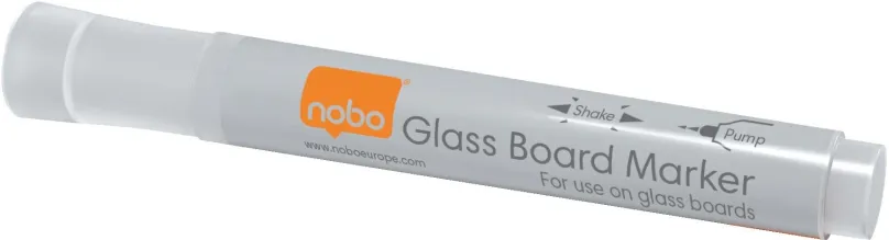 Popisovač NOBO Glass Whiteboard Markers, biely - balenie 4 ks