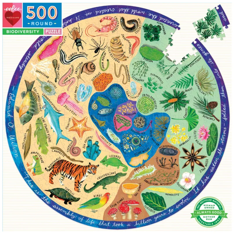 EEBOO Okrúhle puzzle Rozmanitosť prírody 500 dielikov