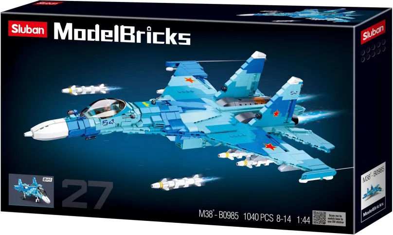Stavebnica Sluban Model Bricks M38-B0985 Stíhacie lietadlo Su-27 2v1