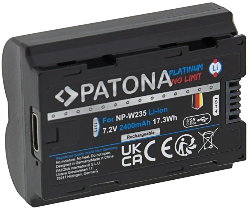 Batéria pre fotoaparát PATONA batéria pre Fuji NP-W235 2400mAh Li-Ion Platinum USB-C nabíjanie