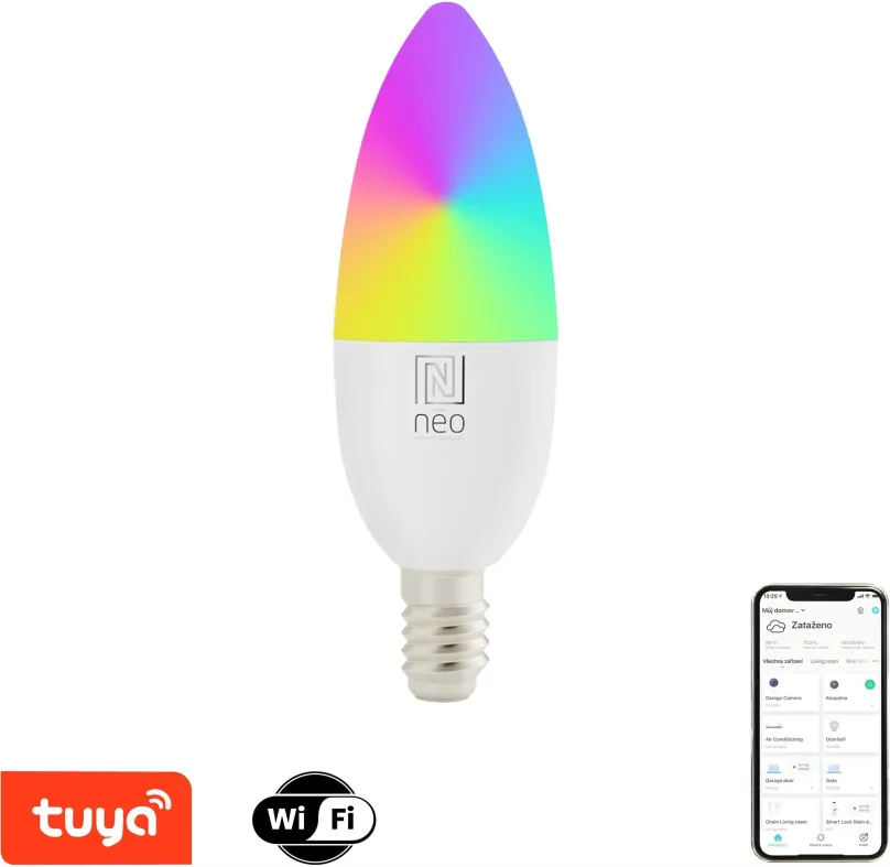 LED žiarovka IMMAX NEO LITE SMART LED žiarovka E14 6W farebná a biela WiFi