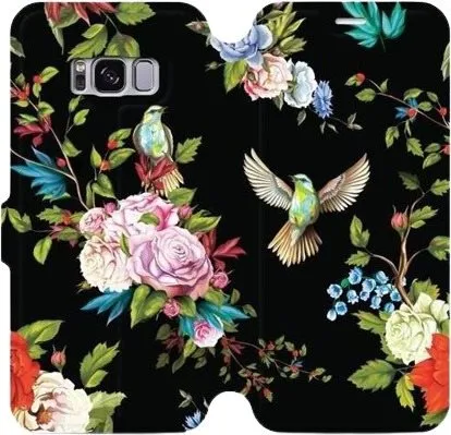 Kryt na mobil Flipové púzdro na mobil Samsung Galaxy S8 - VD09S Vtáčiky a kvety